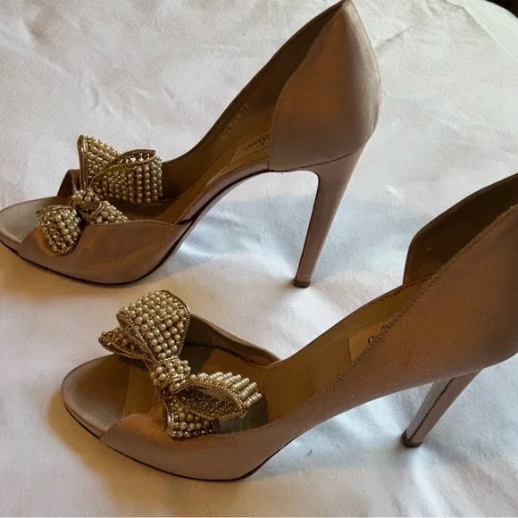 Valentino Garavani Women’s Shoes. Satin-cloth dusty pink. Size 39.5 or 9.5 - Picture 3 of 8